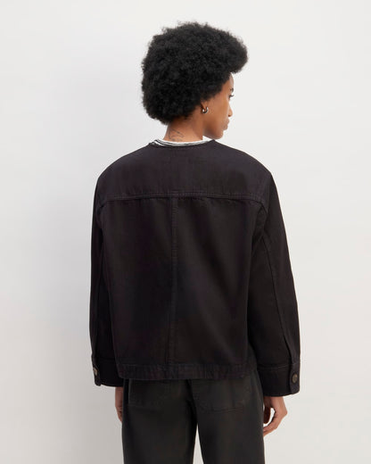 The Denim Barrel Jacket | Black