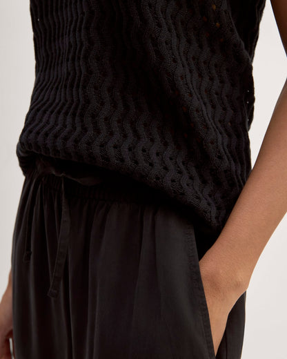The Crochet Knit Tank | Black
