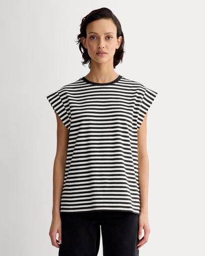 The Muscle Tee in Essential Cotton | Bone / Black