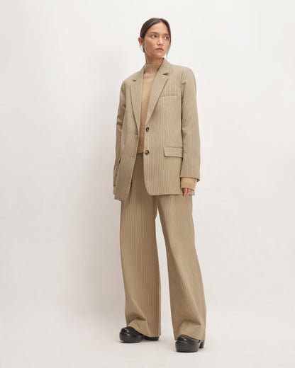 The Oversized Blazer in Buttersmooth | Cornstalk / Black