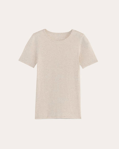 The Luxe Rib Crew | Heathered Oat