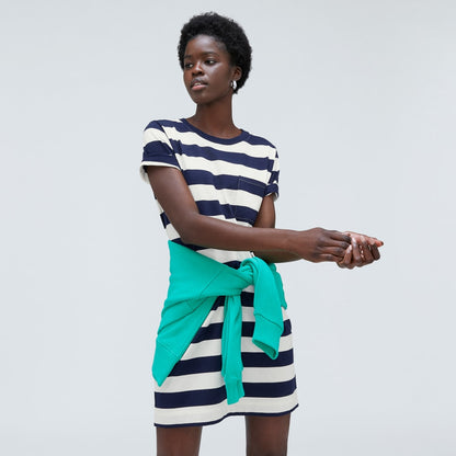 The Organic Cotton Weekend Tee Dress | Navy / Canvas