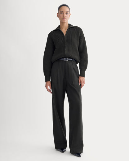 The Full-Zip Sweater in Everyday Cotton | Black