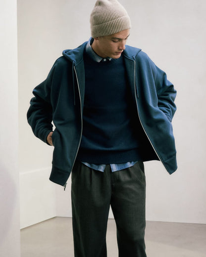 The Organic Track Full Zip | Kingfisher Blue