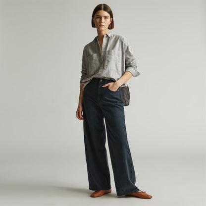 The Boxy Oxford | Chocolate Brown / White