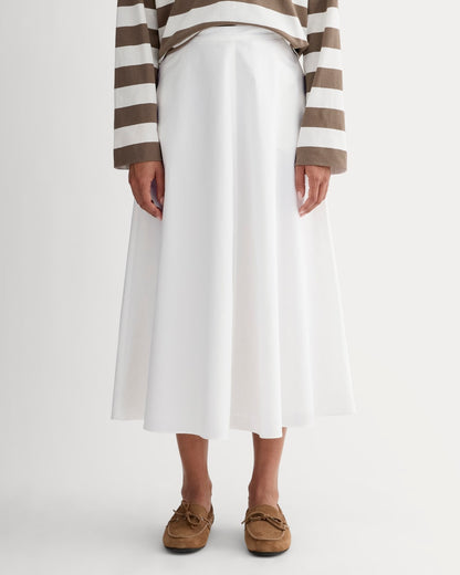 The Midi Skirt in Ultrasoft Cotton | White