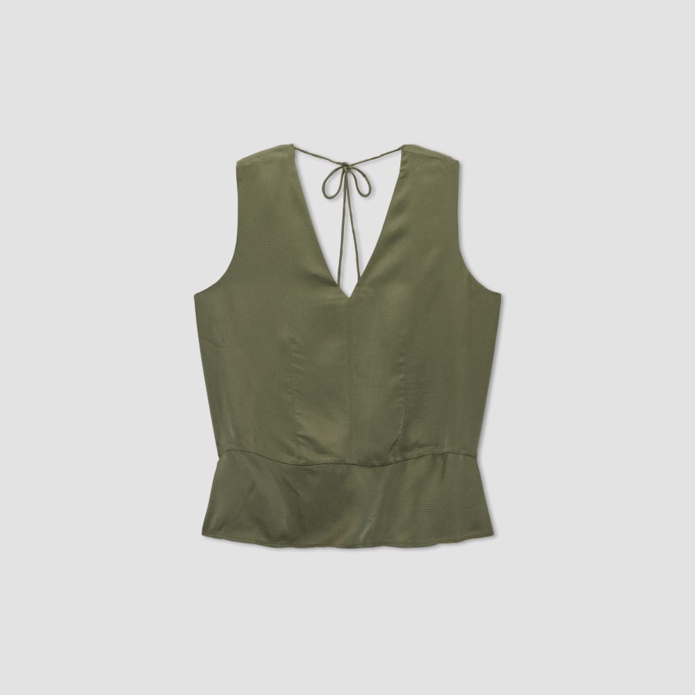 The Satin V-Neck Top | Kalamata