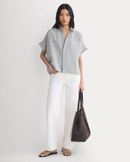 The Boxy Shirt in Linen | Agave Green