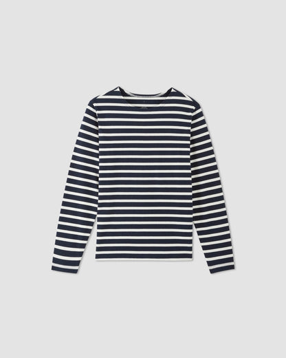 The Premium-Weight Long-Sleeve Mariner Tee |  Navy / Bone