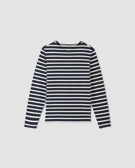 The Premium-Weight Long-Sleeve Mariner Tee |  Navy / Bone