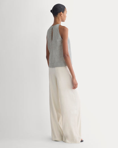 The Linen High-Neck Tank | Agave Green