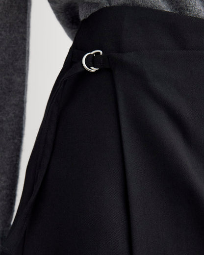 Wrap Mini Skort in Tailor Twill | Black