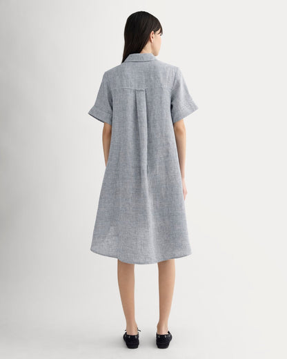 The Daytripper Dress in Linen | Midnight Navy Gingham