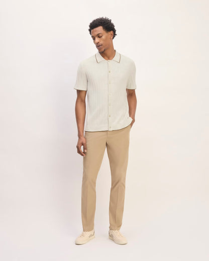 The No-Sweat Button-Down Polo | Heathered Canvas