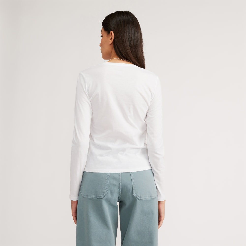 The Organic Cotton Long-Sleeve Crew | White