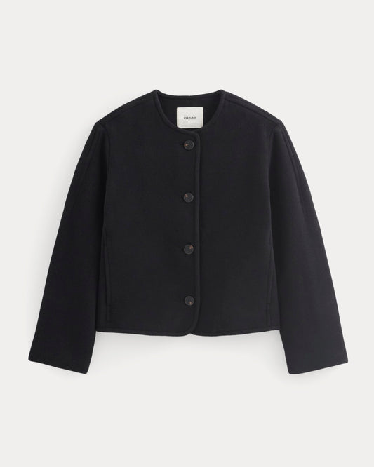 The Cocoon Coat in Wool | Black