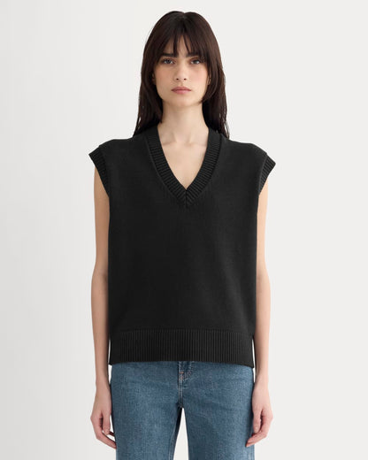 The Boxy Vest in Everyday Cotton | Black