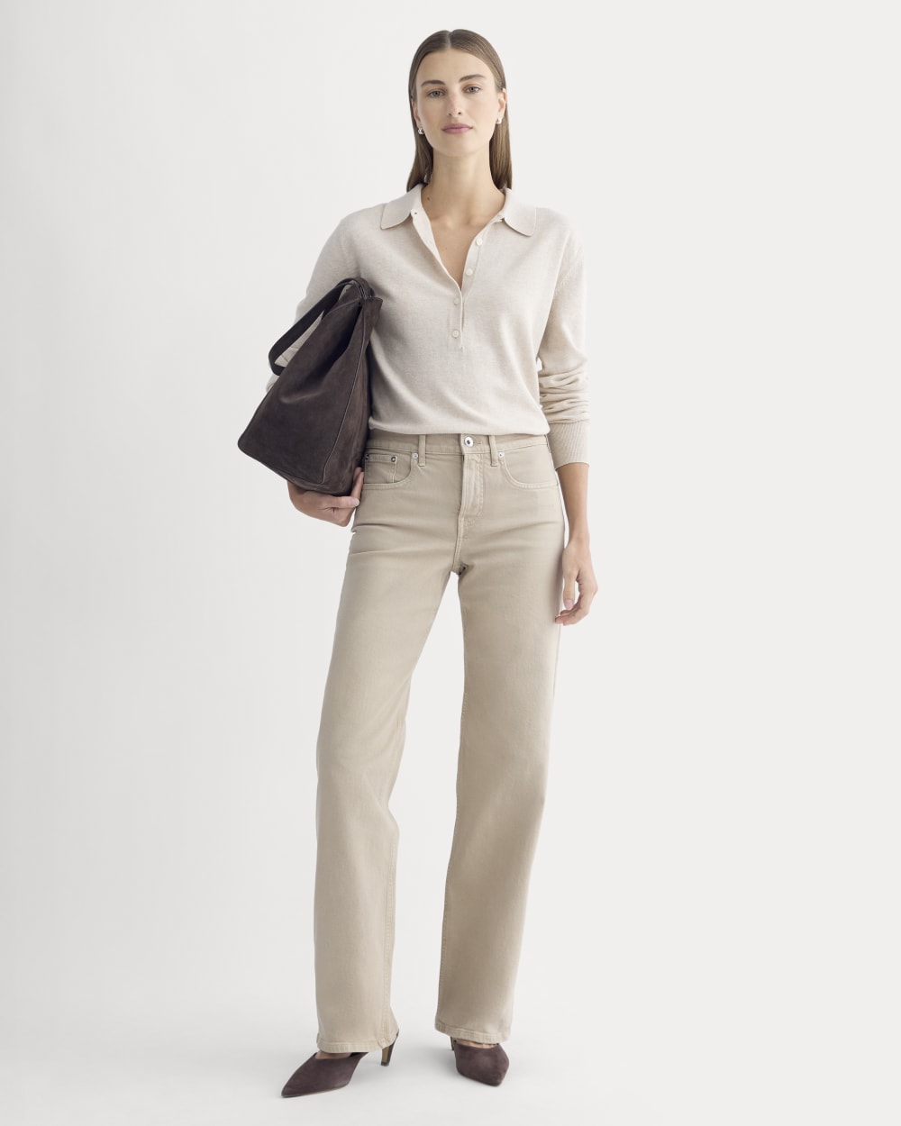 The Column Jean | Garment-Dyed Tan | 33" Inseam