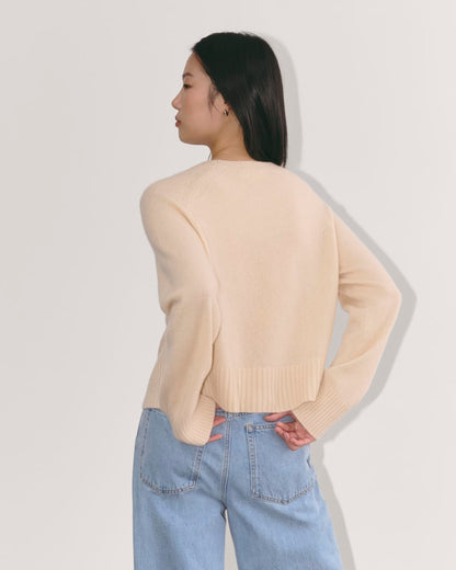 The Boxy Crew in Cashmere | Creme
