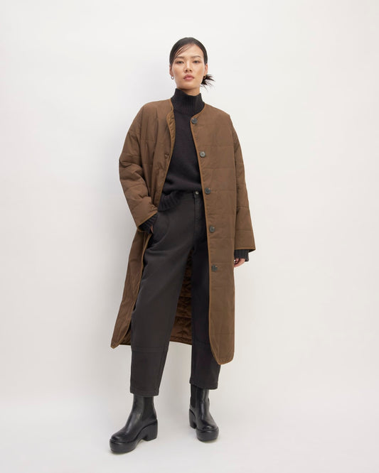 The ReNew Quilted Long Liner | Cocoa