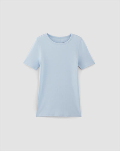The Luxe Rib Crew | Chambray Blue