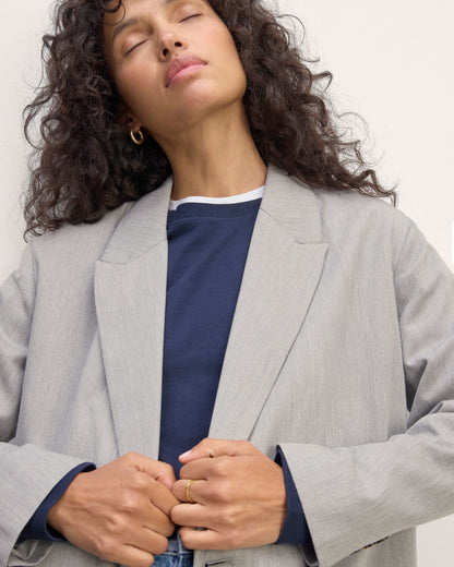 The Double-Breasted Blazer in Buttersmooth | Heather Steel