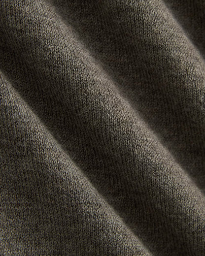 Oversized Polo Sweater in Cotton Merino | Heather Ash Taupe