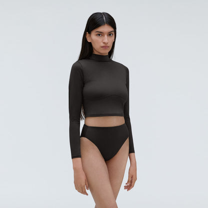 The High-Rise Cheeky Bikini Bottom | Black