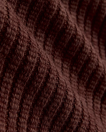 The Cozy Rib Funnel-Neck | Dark Mahogany