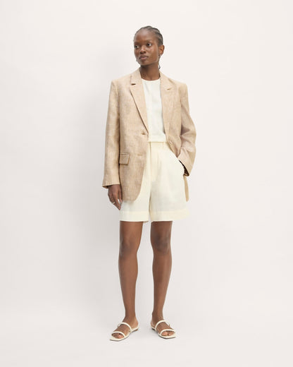 The Oversized Blazer in Linen | Cornstalk Chambray