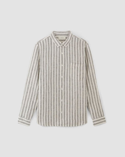 The Classic Shirt in Linen | Bone / Black