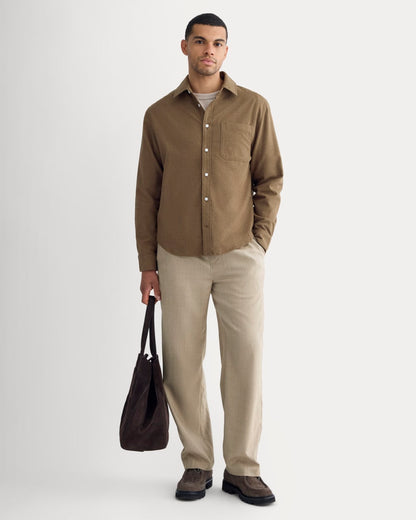 Brushed Flannel Shirt | Heathered Cocoa Brown