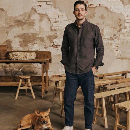 The Organic Cotton Herringbone Refined Cargo | Navy