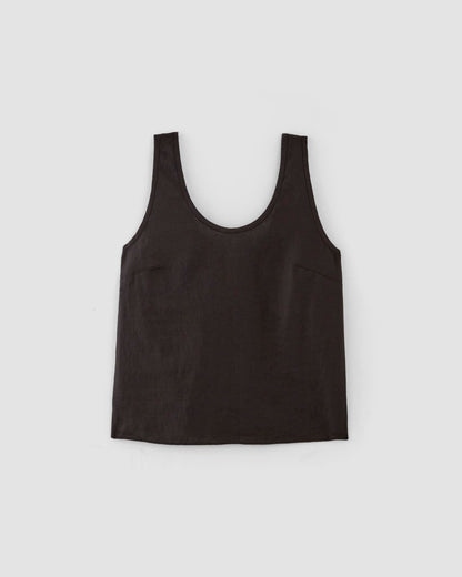 The Scoop Tank in Linen | Black