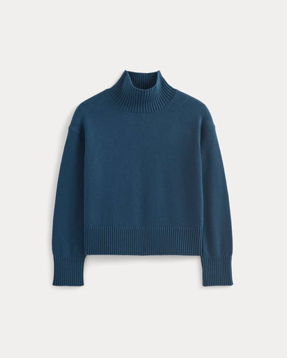The Boxy Turtleneck in Everyday Cotton | Deep Lazuli Blue