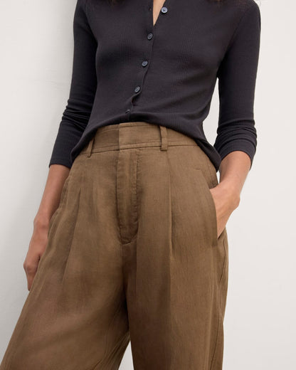 The Linen Way-High® Drape Pant  | Cocoa