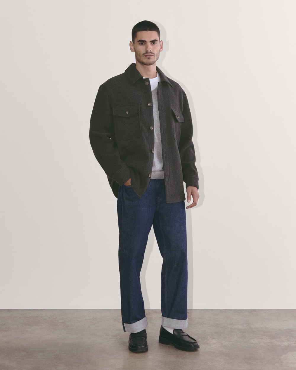 The Wool Overshirt | Heather Charcoal