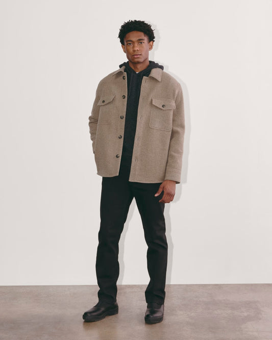 The Wool Overshirt | Heather Taupe
