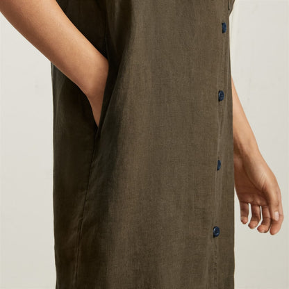 The Linen Workwear Dress | Beech