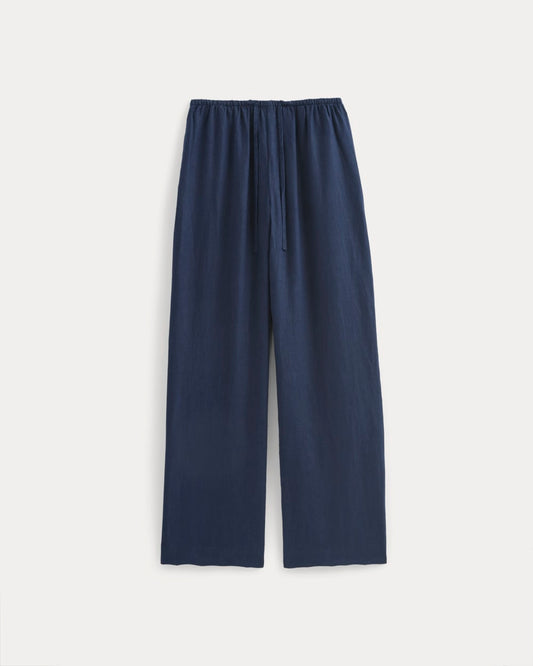 The Drawstring Pant in Linen | Navy