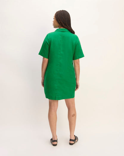 The Shirtdress in Linen | Grass Green
