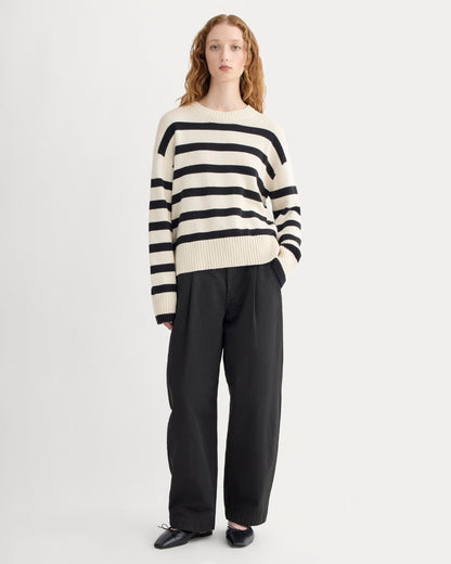 The Boxy Sweater in Everyday Cotton | Canvas / Black