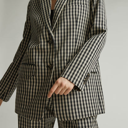 The Oversized Blazer in Buttersmooth | Khaki / Black