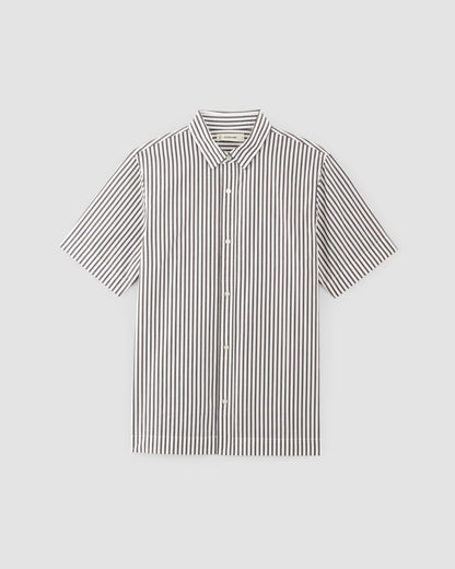The Supima® Short-Sleeve Poplin Shirt | Optic White / Black