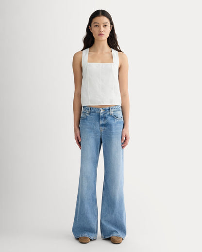 The Crossback Tank in Linen | Natural Chambray