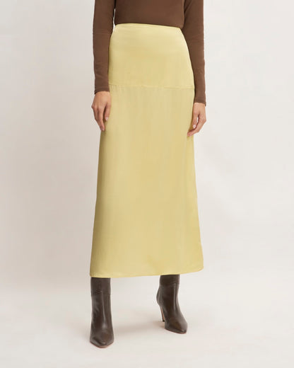 The Hammered Satin Slip Skirt | Raffia