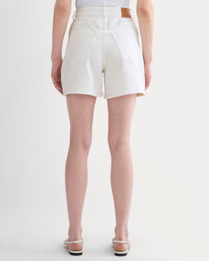 The A-Line Denim Short | White