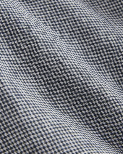 The Notch Shirt in Linen | Midnight Navy Gingham