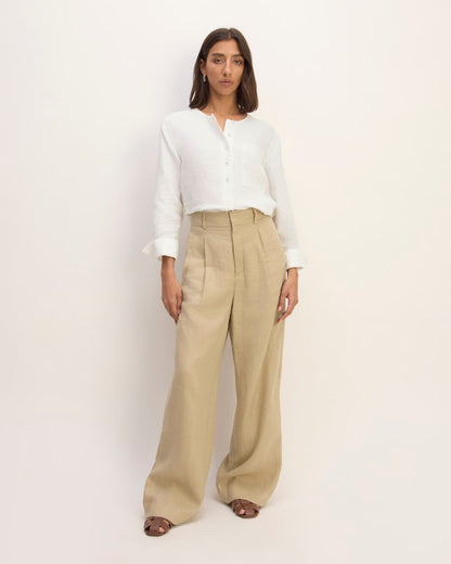 The Popover Shirt in Linen | White