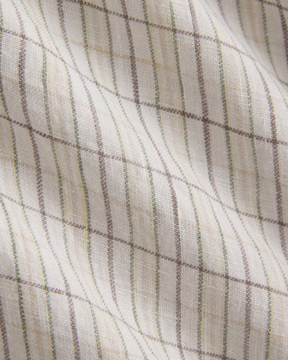 The Classic Shirt in Linen | Bone Plaid